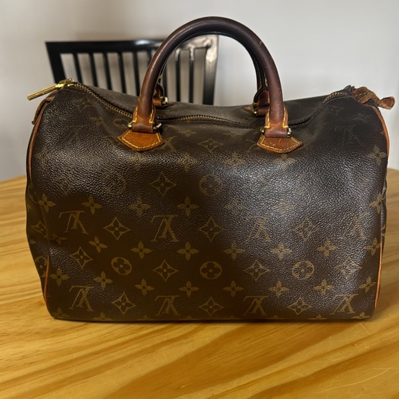 Authentic Vintage LOUIS VUITTON SPEEDY 25 Brown Monogramam Handbag Duffle - Picture 2 of 10